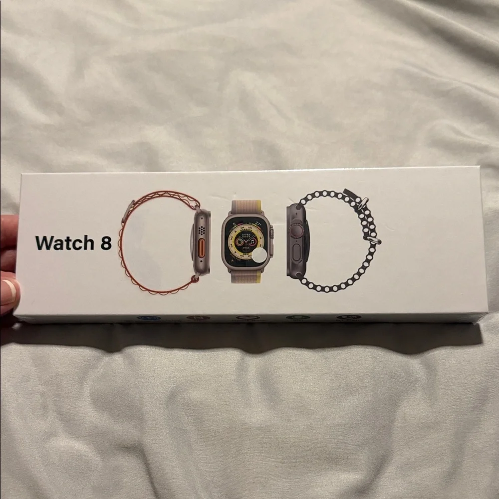 Amazon Smartwatch 8 with Black and Gold Accents